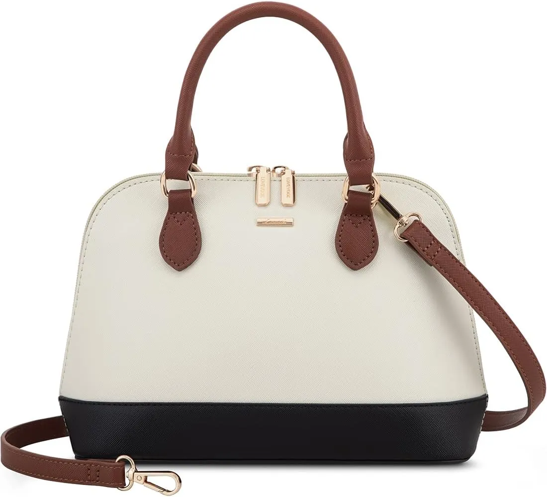 LOVEVOOK Purse for Women Small Crossbody Bags Classic Double Zip Top Handle Dome Satchel Bag