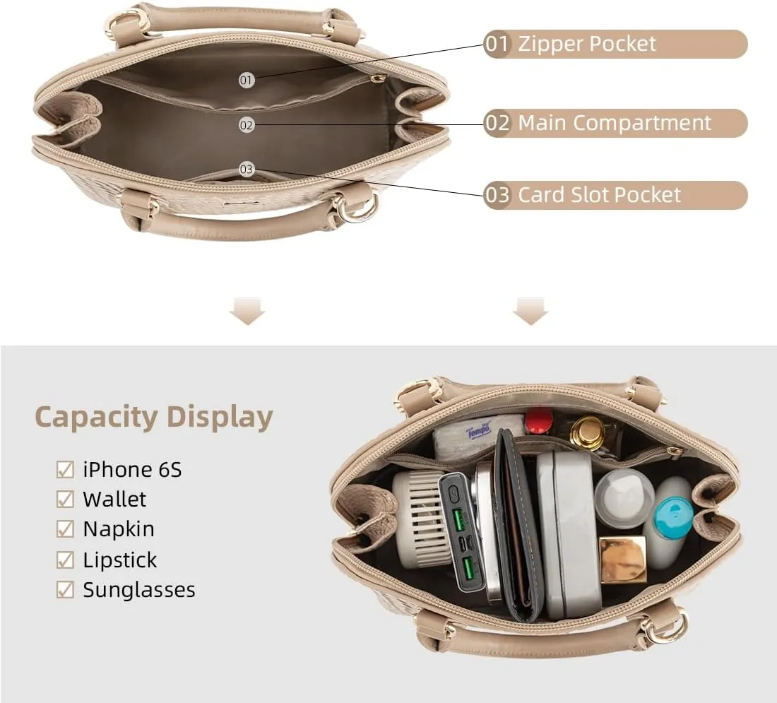 LOVEVOOK Purse for Women Small Crossbody Bags Classic Double Zip Top Handle Dome Satchel Bag