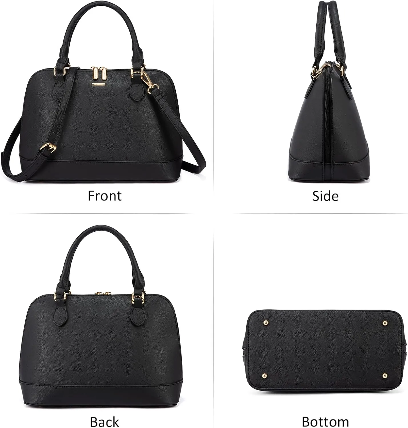 LOVEVOOK Purse for Women Small Crossbody Bags Classic Double Zip Top Handle Dome Satchel Bag