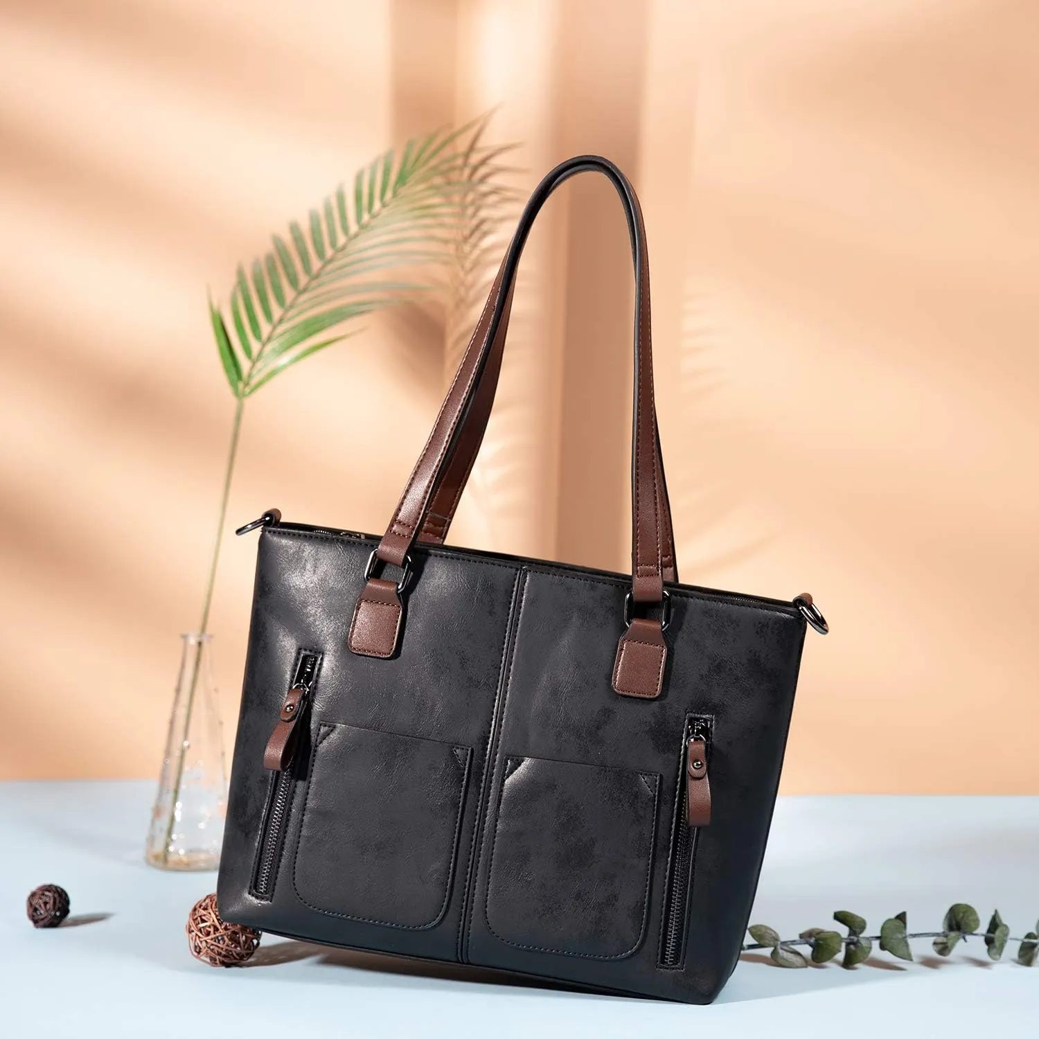 LOVEVOOK Purses Tote Bag for Women, Handbags Large Shoulder Bag, Leather Work Bags with Multi-Pockets, Designer Hobo Satchel
