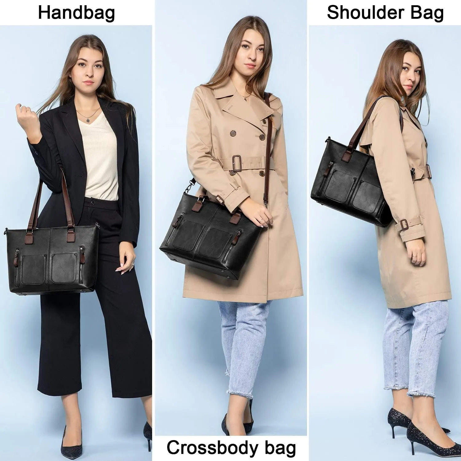 LOVEVOOK Purses Tote Bag for Women, Handbags Large Shoulder Bag, Leather Work Bags with Multi-Pockets, Designer Hobo Satchel