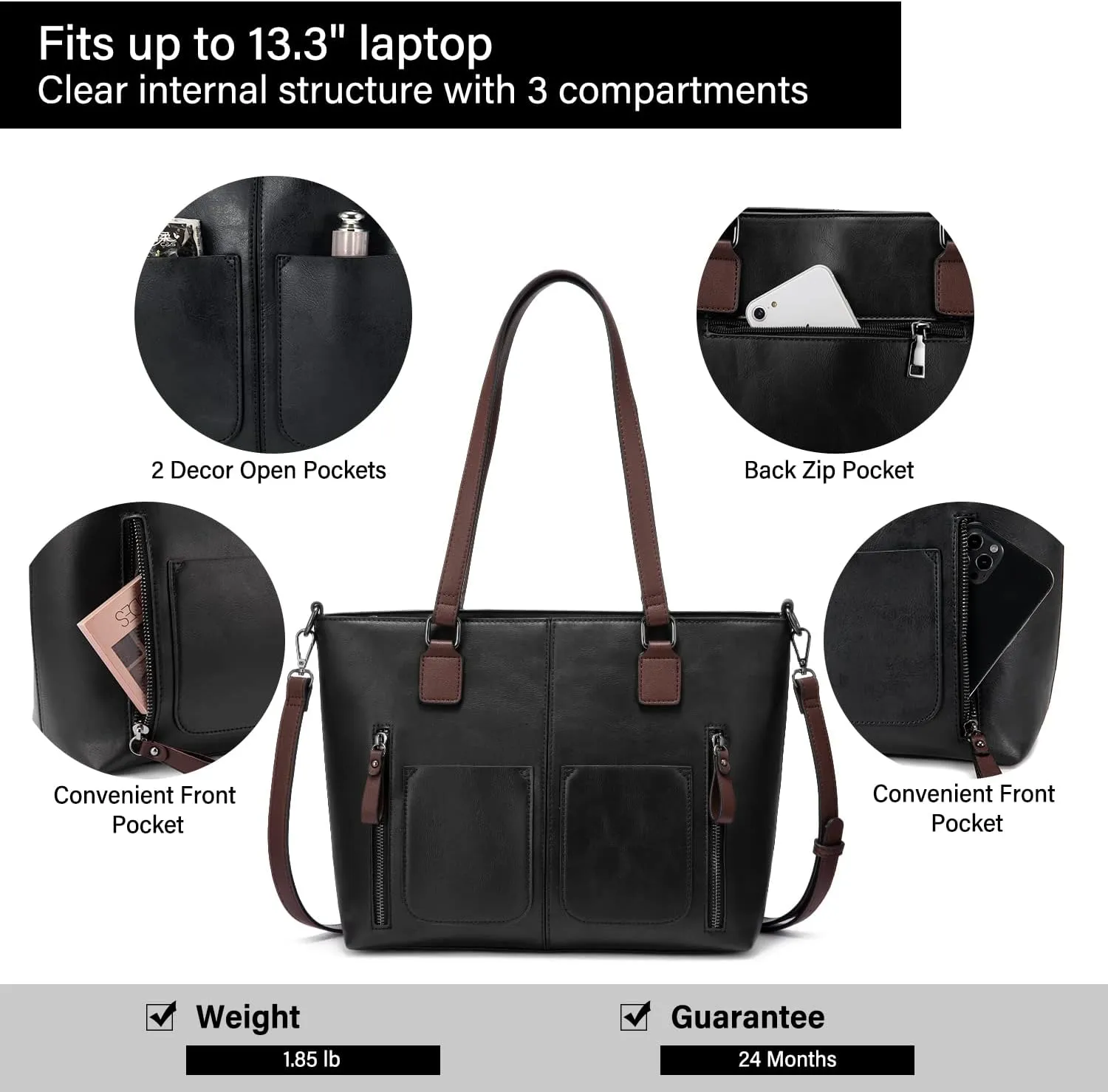 LOVEVOOK Purses Tote Bag for Women, Handbags Large Shoulder Bag, Leather Work Bags with Multi-Pockets, Designer Hobo Satchel