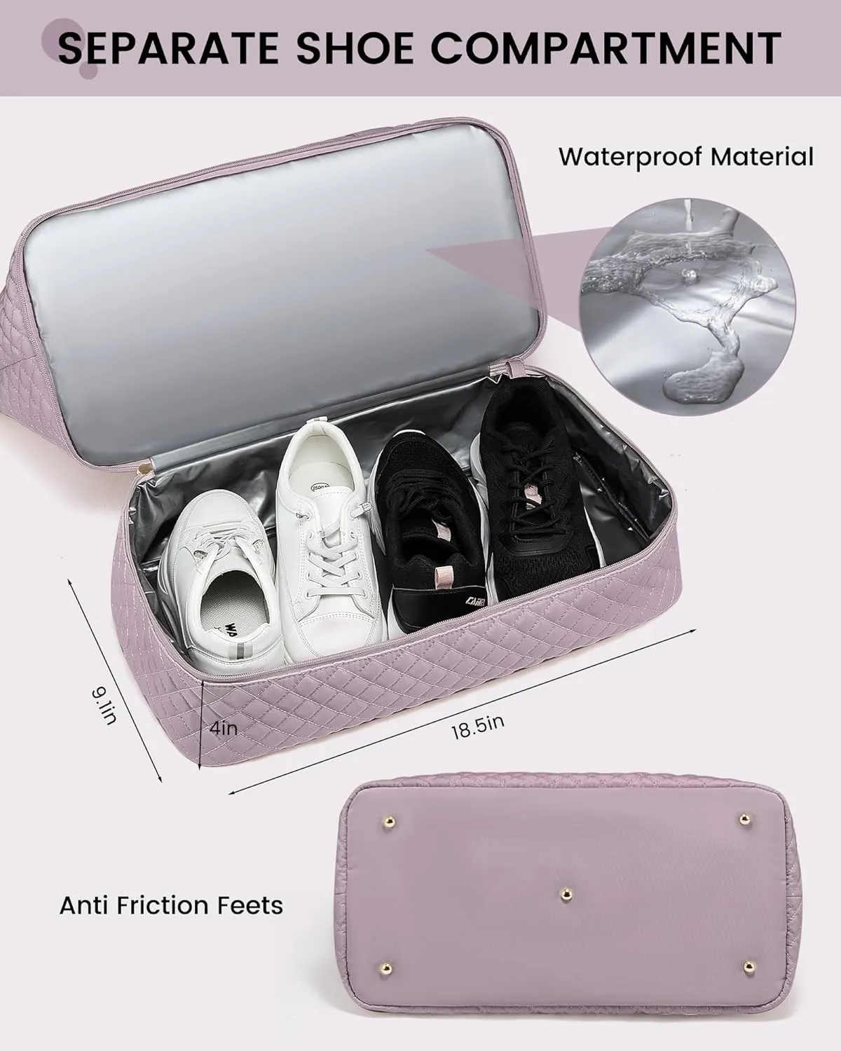 LOVEVOOK Weekender Bags for Women, Travel Duffle Bag with Shoe Compartment, Gym Duffel Bag with Makeup Bag Carry-on Tote Bag for Airplanes Weekend, Hospital Bags for Labor and Delivery