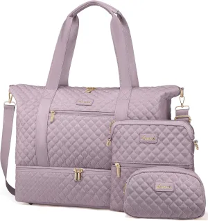 LOVEVOOK Weekender Bags for Women, Travel Duffle Bag with Shoe Compartment, Gym Duffel Bag with Makeup Bag Carry-on Tote Bag for Airplanes Weekend, Hospital Bags for Labor and Delivery