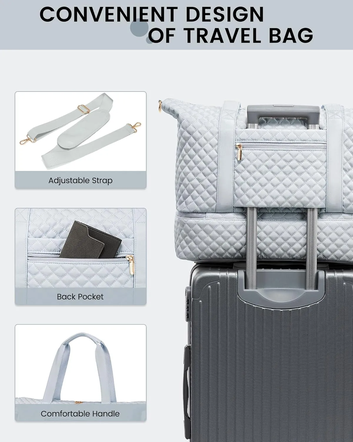 LOVEVOOK Weekender Bags for Women, Travel Duffle Bag with Shoe Compartment, Gym Duffel Bag with Makeup Bag Carry-on Tote Bag for Airplanes Weekend, Hospital Bags for Labor and Delivery