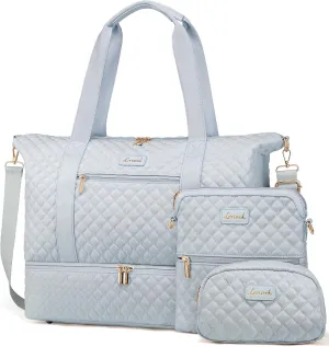 LOVEVOOK Weekender Bags for Women, Travel Duffle Bag with Shoe Compartment, Gym Duffel Bag with Makeup Bag Carry-on Tote Bag for Airplanes Weekend, Hospital Bags for Labor and Delivery