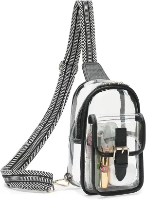 LOXOMU Clear Sling Bag for Stadium Events - Crossbody Purse for Women, Chest Bag Stadium Approved