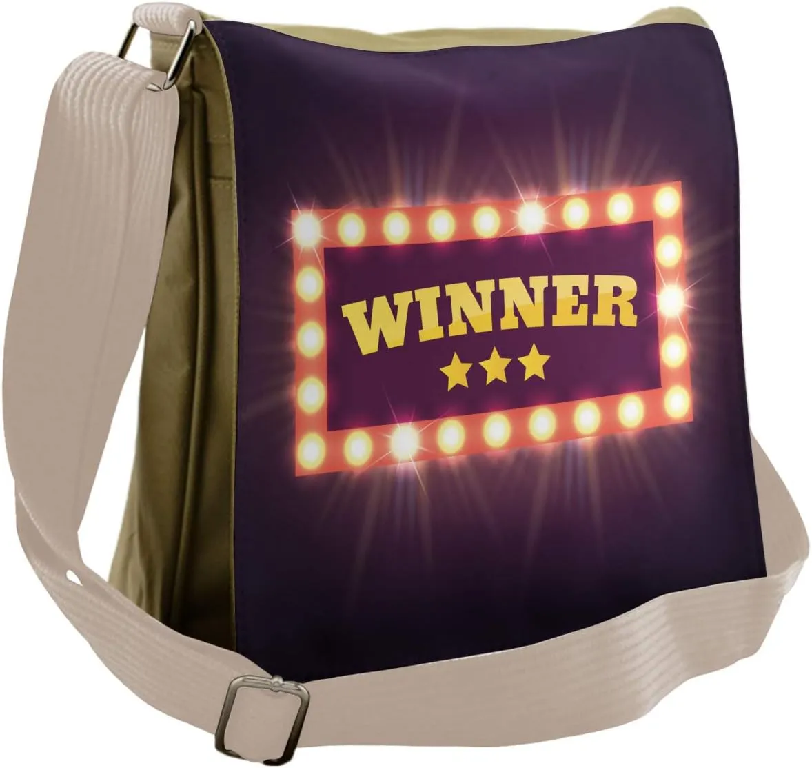 Lunarable Retro Messenger Bag, Casino Gambling and Jackpot, Unisex Cross-body