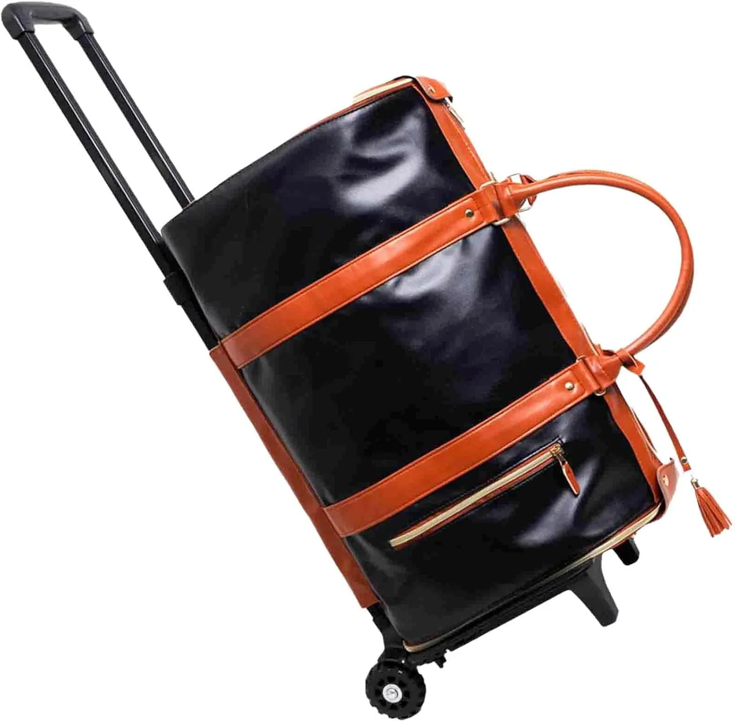 Luxemega Bag, Jenni Bag, Jenni Bag Travel Bag with Wheels, Convertible Garment Duffel Bag (Black-With wheels)