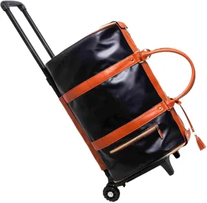 Luxemega Bag, Jenni Bag, Jenni Bag Travel Bag with Wheels, Convertible Garment Duffel Bag (Black-With wheels)