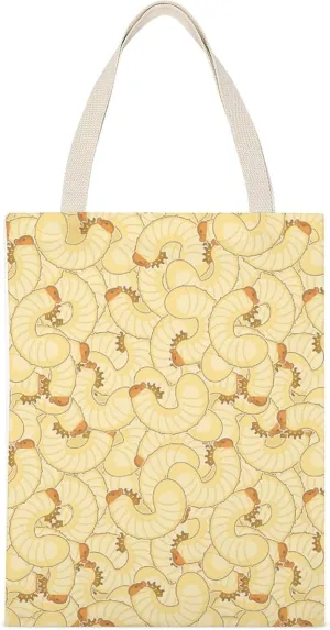 Maggot Beetle Larva Casual Canvas Tote Bag Big Capacity Handbag Shoulder Bag Reusable Grocery Canvas Tote Bags