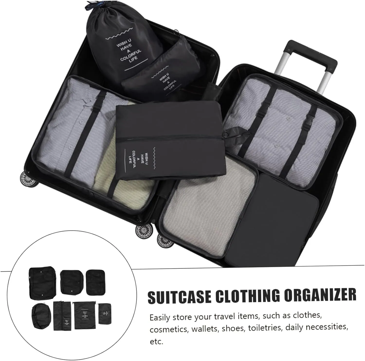 MAGICLULU Laundry Bag Storage Bag Set Travel Packing Bag Suitcase Clothing Organizer Space-saving Travel Laundry Bags Sealing Design