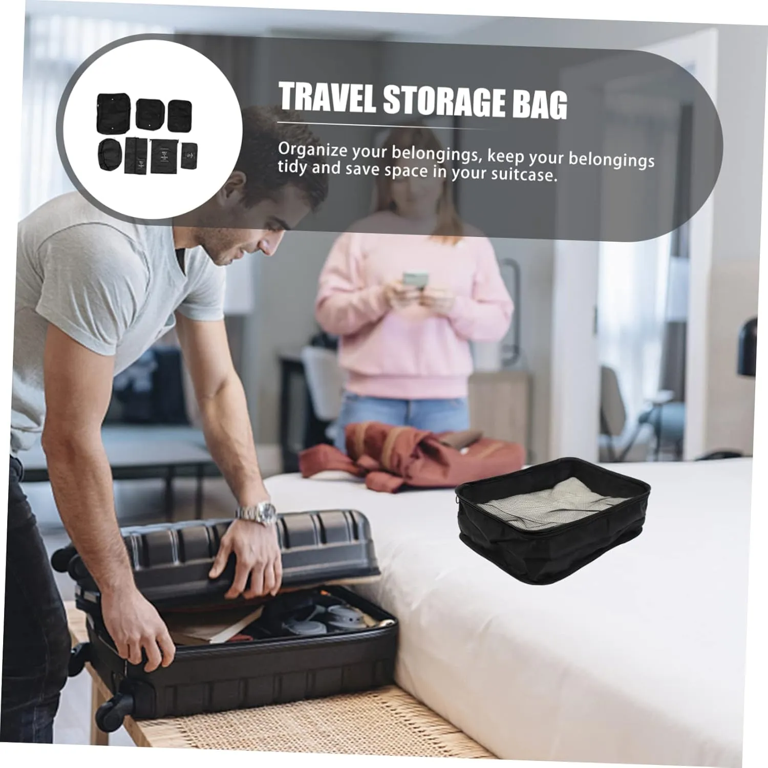 MAGICLULU Laundry Bag Storage Bag Set Travel Packing Bag Suitcase Clothing Organizer Space-saving Travel Laundry Bags Sealing Design
