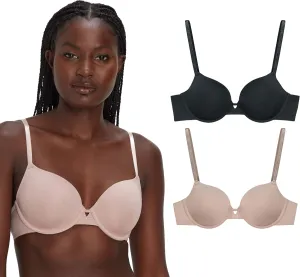 Maidenform, Demi T-Shirt Underwire, Convertible Bra for Women, 2-Pack