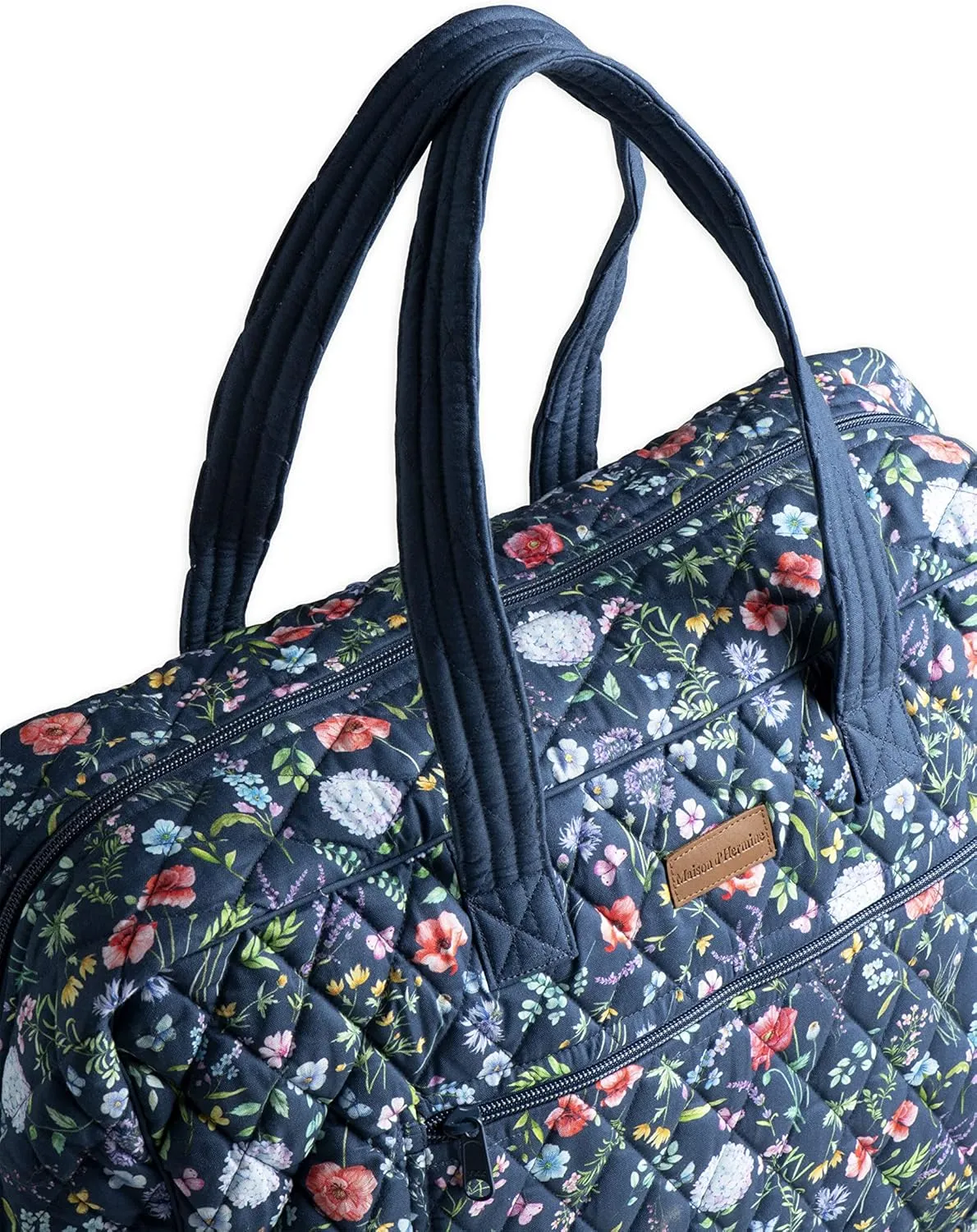Maison d' Hermine 100% Cotton Handbag | Shoulder Bag | Shoulder Bag for the Beach | Shopping | Travel | Hiking | Women with Zip Pockets