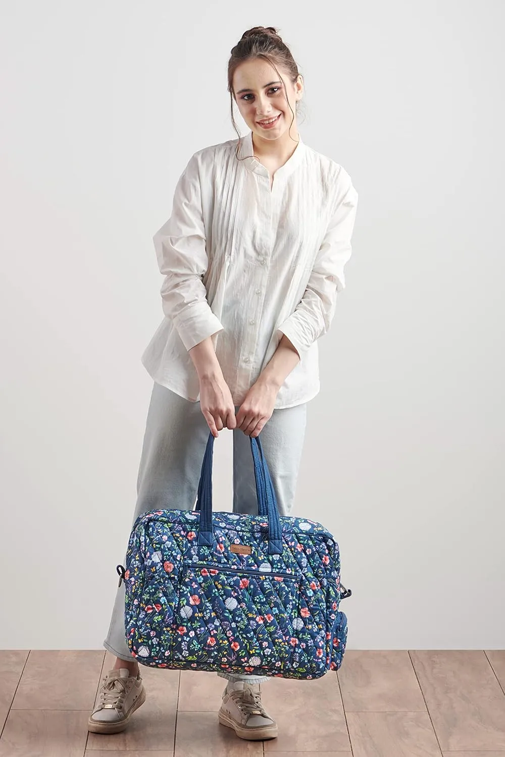 Maison d' Hermine 100% Cotton Handbag | Shoulder Bag | Shoulder Bag for the Beach | Shopping | Travel | Hiking | Women with Zip Pockets