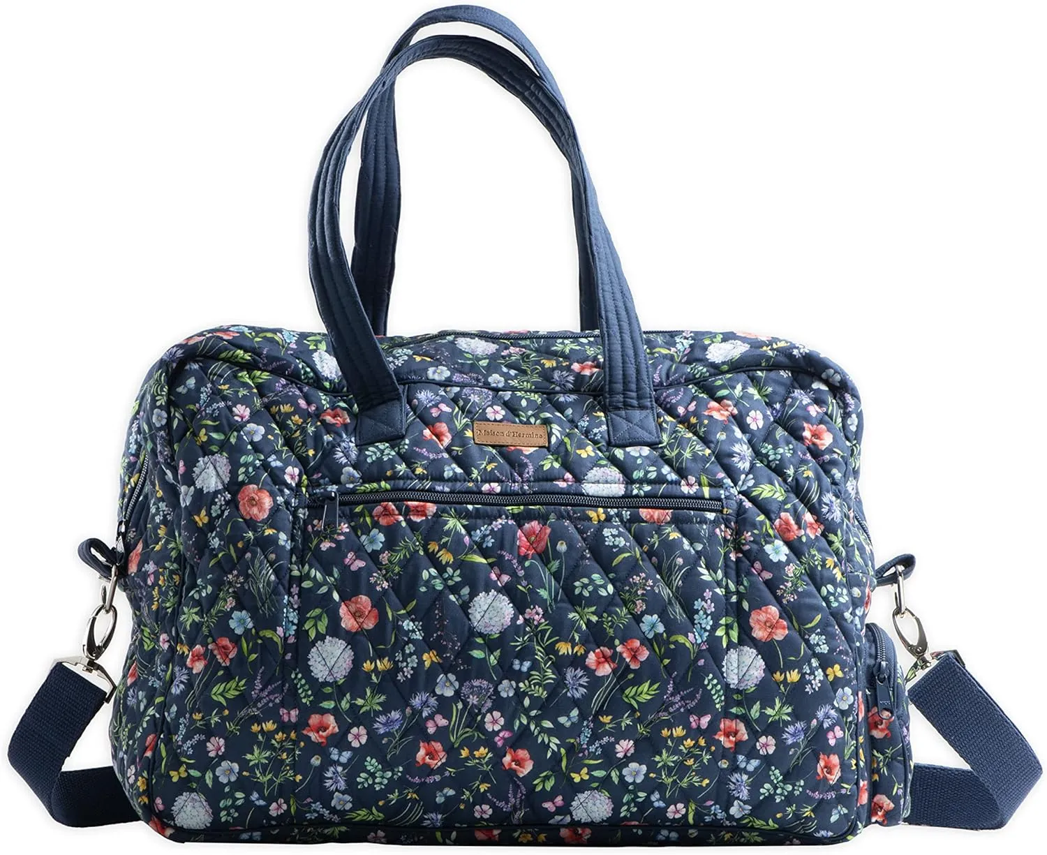 Maison d' Hermine 100% Cotton Handbag | Shoulder Bag | Shoulder Bag for the Beach | Shopping | Travel | Hiking | Women with Zip Pockets