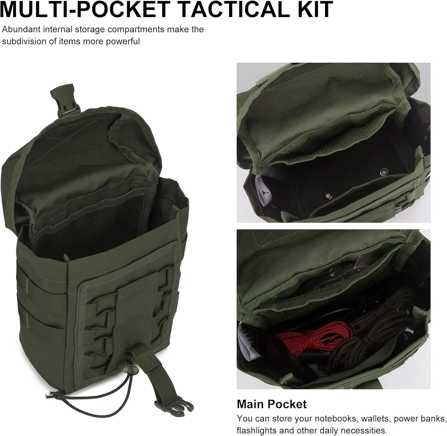 Mardingtop Molle Admin Pouch,EDC Pouch, Tactical Drawstring Pouch,Utility Pouch