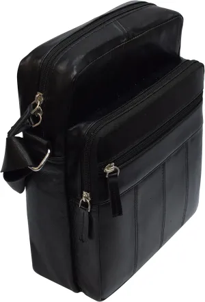 MARSHAL Genuine Leather Messenger Crossbody Shoulder Bag for Men Work Business Casual Adjustable Straps