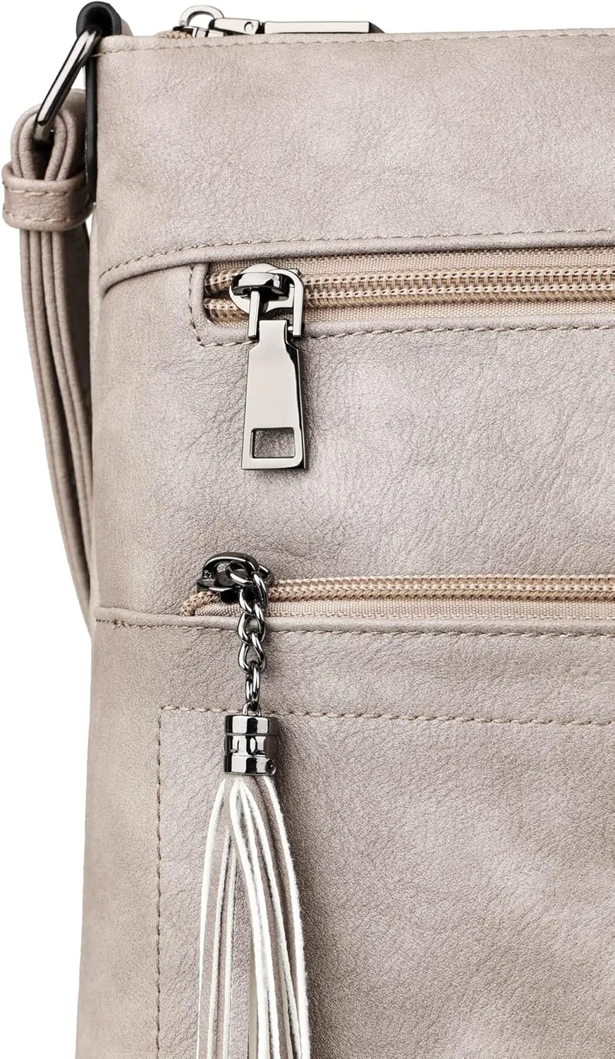 MASINTOR Crossbody Purses for Women, Multi Pocket Casual Crossbody Bag, Adjustable Strap Shoulder Bag with Tassel
