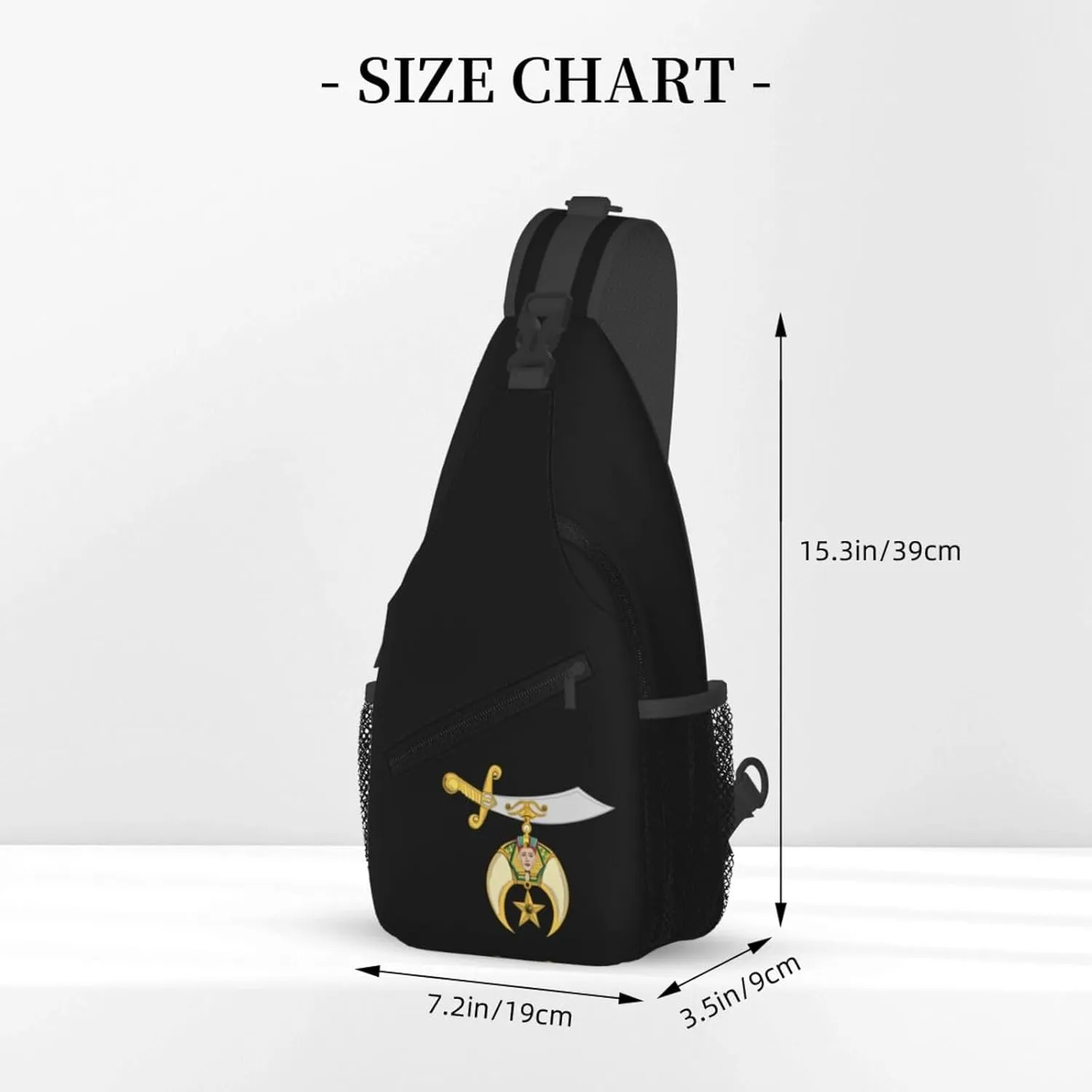 Masonic Shriner Sling Backpack Shoulder Chest Bag For Men Women Hiking Travel Crossbody Daypack