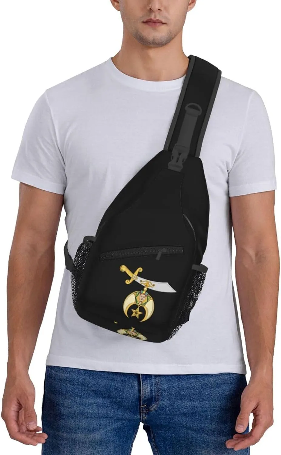 Masonic Shriner Sling Backpack Shoulder Chest Bag For Men Women Hiking Travel Crossbody Daypack
