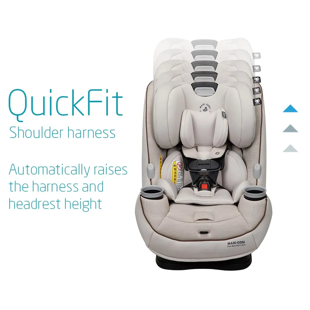 Maxi-Cosi Pria Max All-in-One Convertible Car Seat, Rear Facing Car Seat (4-40 lbs), Forward Facing Car Seat (22-65 lbs), High Back Booster Seat (40-100 lbs), Pure COSI, Desert Wonder
