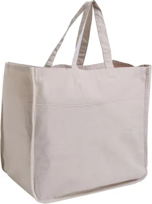 Mayatra's Canvas Grocery Bag - 3 Sizes Set with Sturdy Handle, Long Shoulder Strap, Heavy Duty, Foldable, Washable (Pack Of 3 18x18)