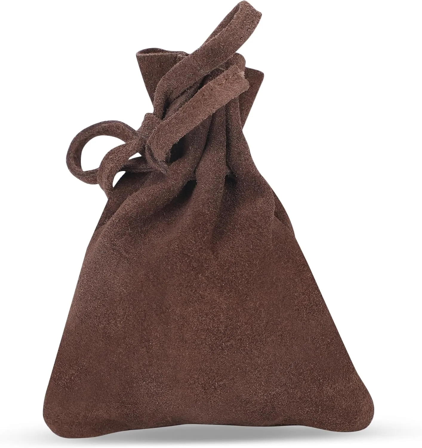Medieval Drawstring Coin Pouch, Handmade Full Grain Leather Pouch, Suede Brown Vintage Bag for Cosplay, Renaissance-Style Coin Purse, Authentic Leather Money Bag for Costumes