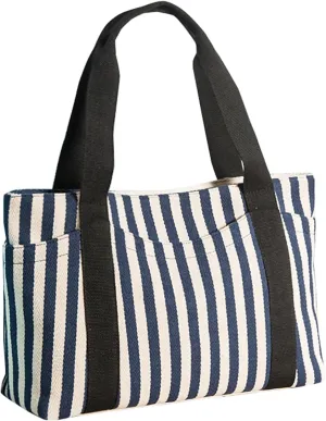 Medium Tote Bag for Women, Canvas Purses Handbags with 7 Pockets & Zippers, Teacher Appreciation Gifts
