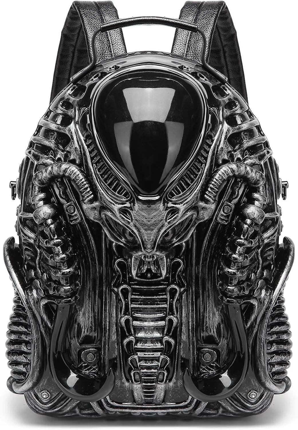 Men 3D Xenomorph Shaped Backpack Y2K Punk Cool Predalien Handbag Women PVC Unique Novelty Alien Purse