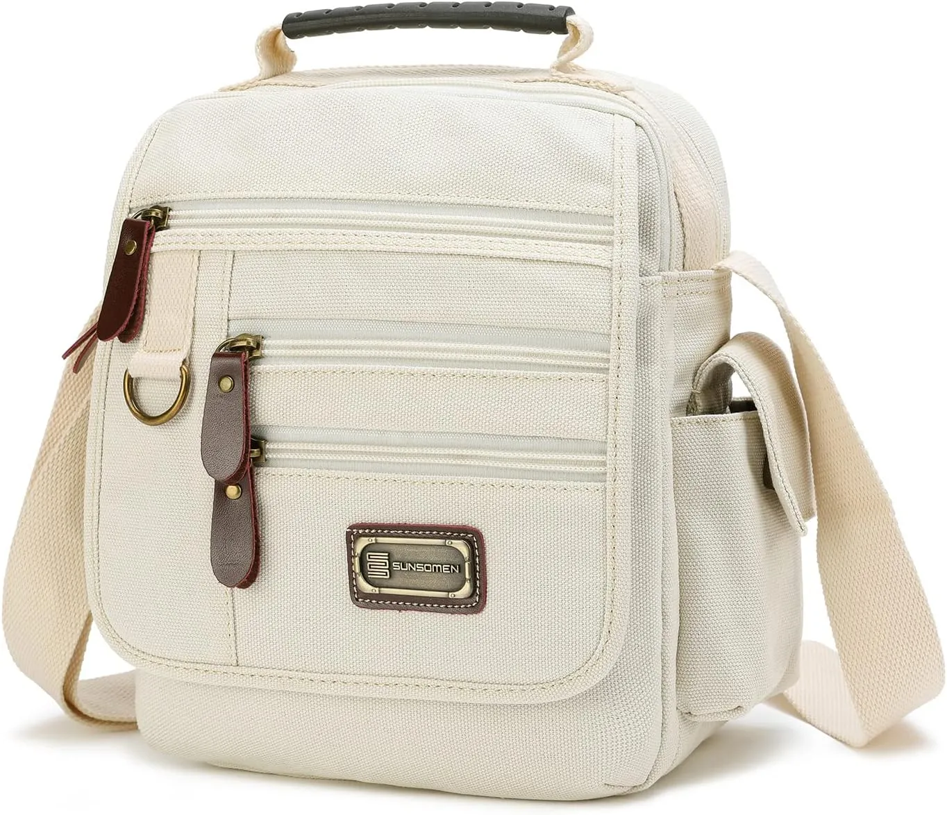 Mens bag Canvas Shoulder Bag Small Messenger Crossbody Bag Work Bag Vintage Multi-function