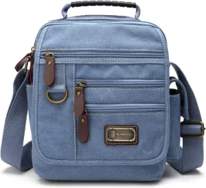 Mens bag Canvas Shoulder Bag Small Messenger Crossbody Bag Work Bag Vintage Multi-function