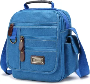 Mens bag Canvas Shoulder Bag Small Messenger Crossbody Bag Work Bag Vintage Multi-function