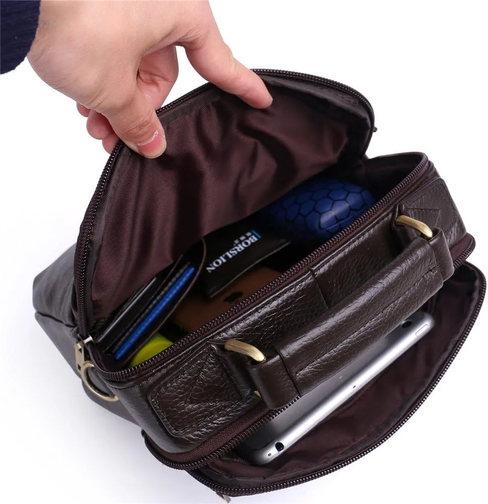 Men's Genuine Leather Messenger Shoulder Bag Handbag CrossBody Briefcase