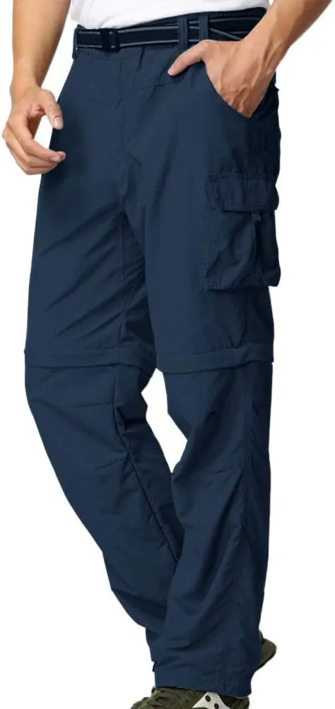 Mens Hiking Pants Convertible Quick Dry Zip Off Fishing Travel Safari Pants