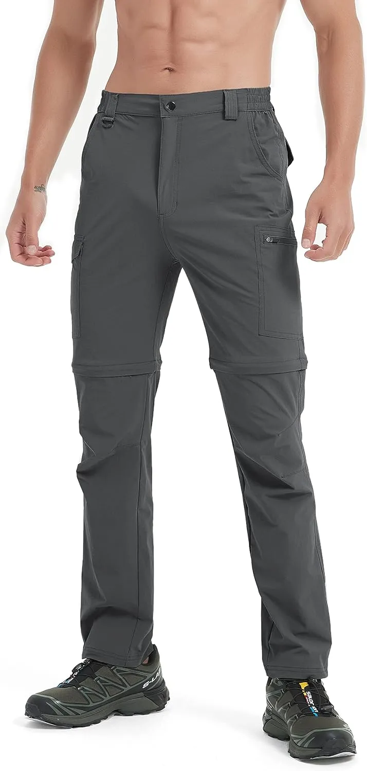 Men's Hiking Pants Convertible Zip Off Lightweight Waterproof Quick Dry Outdoor Fishing Travel Safari Camping