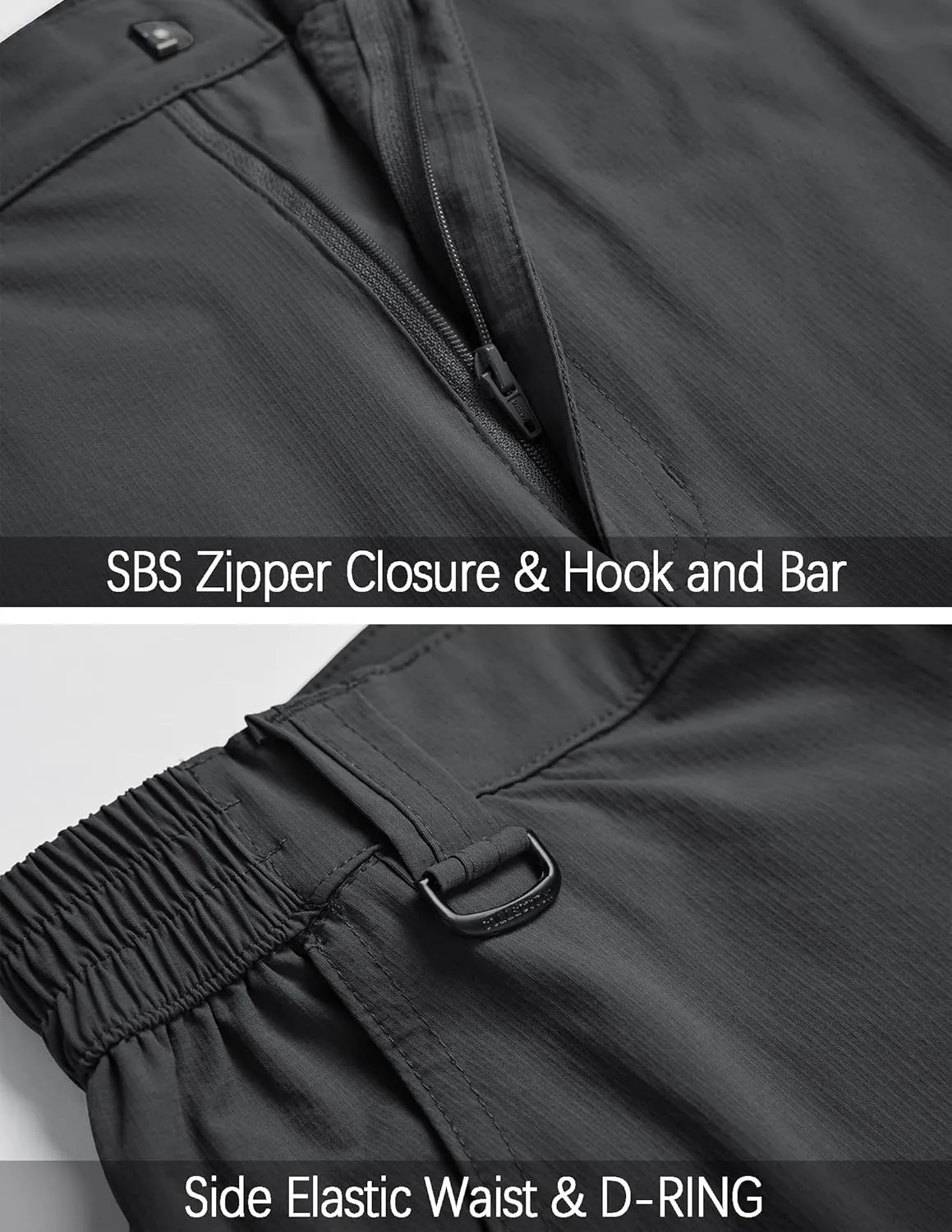Men's Hiking Pants Convertible Zip Off Lightweight Waterproof Quick Dry Outdoor Fishing Travel Safari Camping