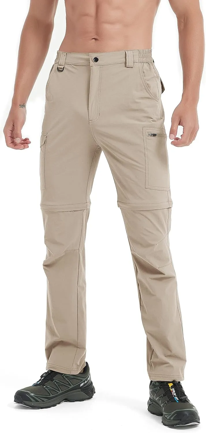 Men's Hiking Pants Convertible Zip Off Lightweight Waterproof Quick Dry Outdoor Fishing Travel Safari Camping