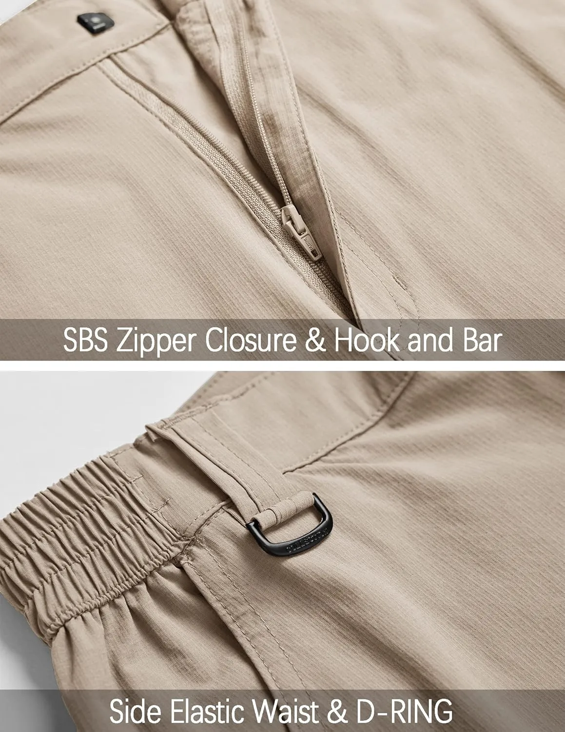Men's Hiking Pants Convertible Zip Off Lightweight Waterproof Quick Dry Outdoor Fishing Travel Safari Camping