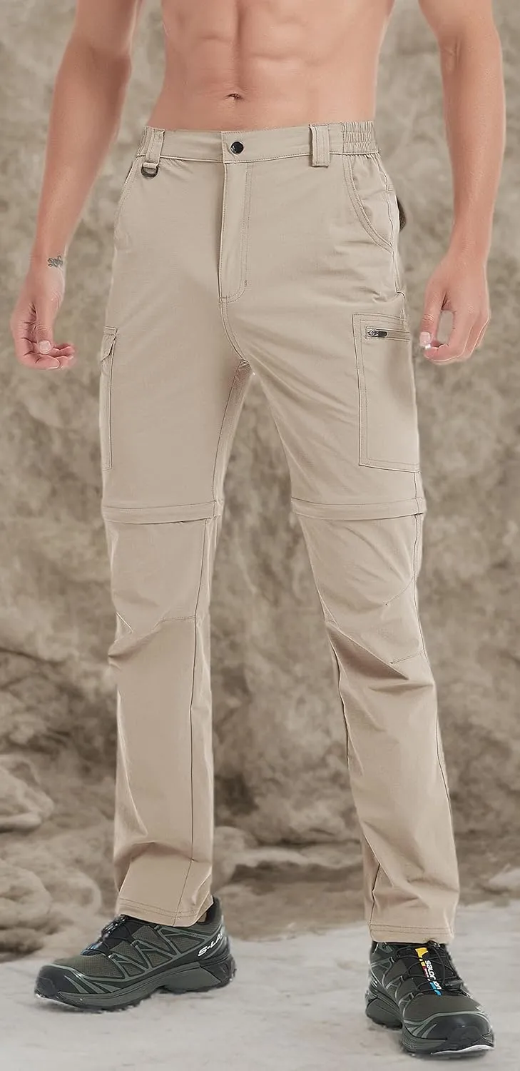 Men's Hiking Pants Convertible Zip Off Lightweight Waterproof Quick Dry Outdoor Fishing Travel Safari Camping