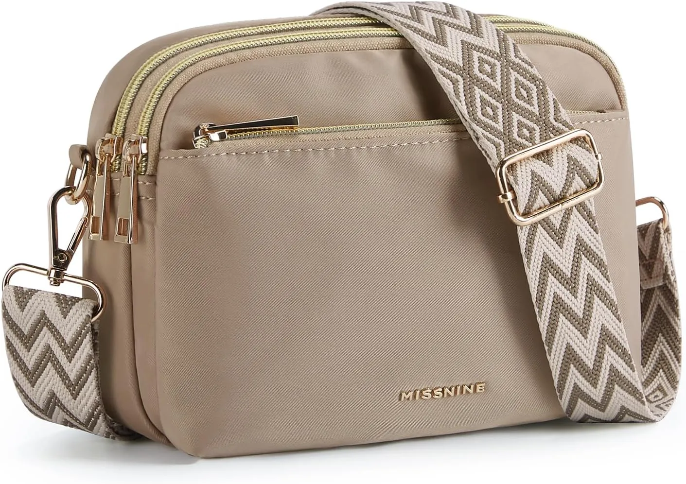 Missnine Small Crossbody Bags for Women, Travel Handbags and Purses, Trendy Nylon Shoulder Bag with Adjustable Strap