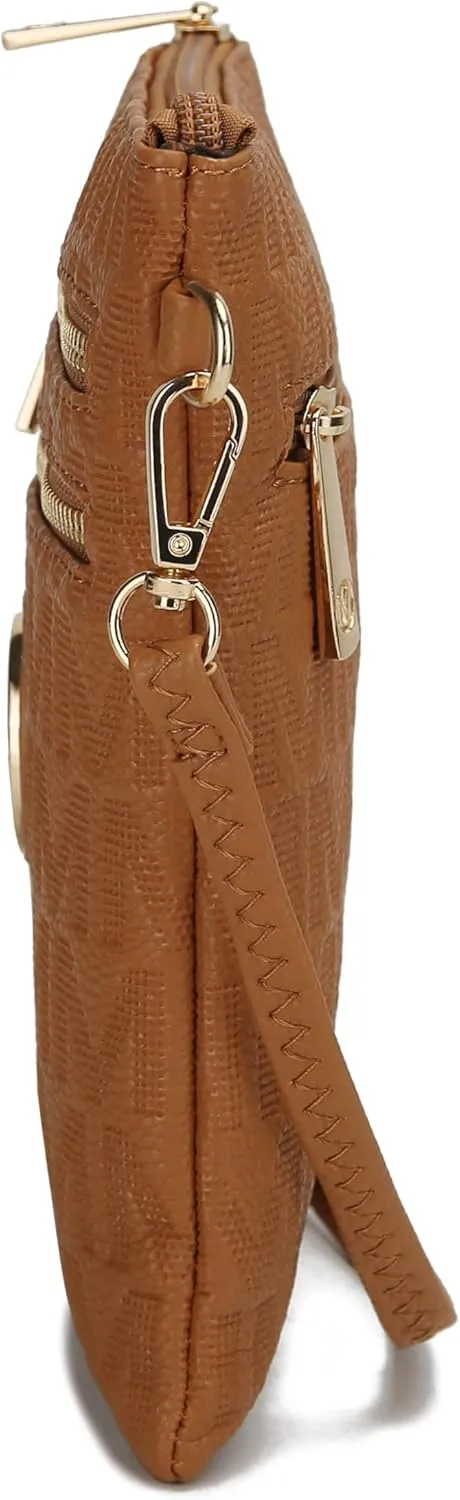 MKF Collection Crossbody Bag for Women, Wristlet Strap – PU Leather Shoulder Handbag Messenger Purse By Mia K