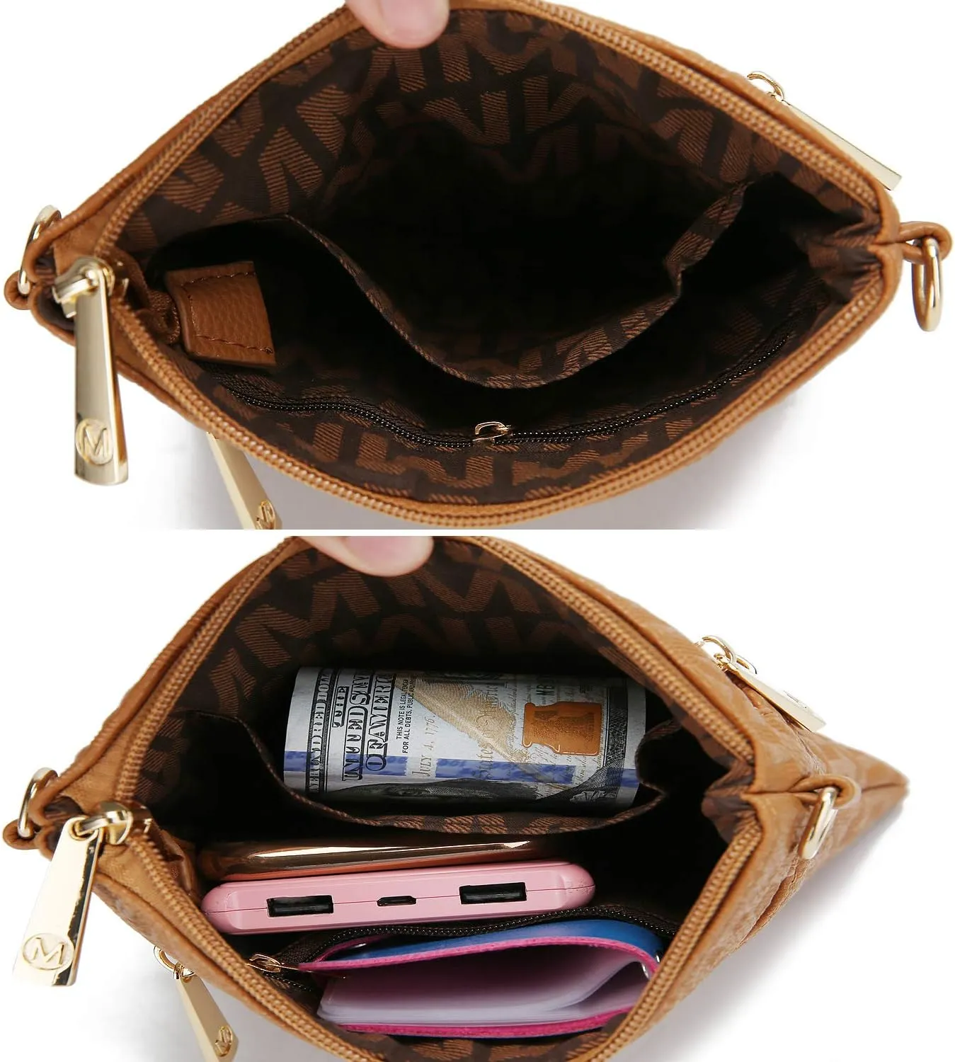 MKF Collection Crossbody Bag for Women, Wristlet Strap – PU Leather Shoulder Handbag Messenger Purse By Mia K