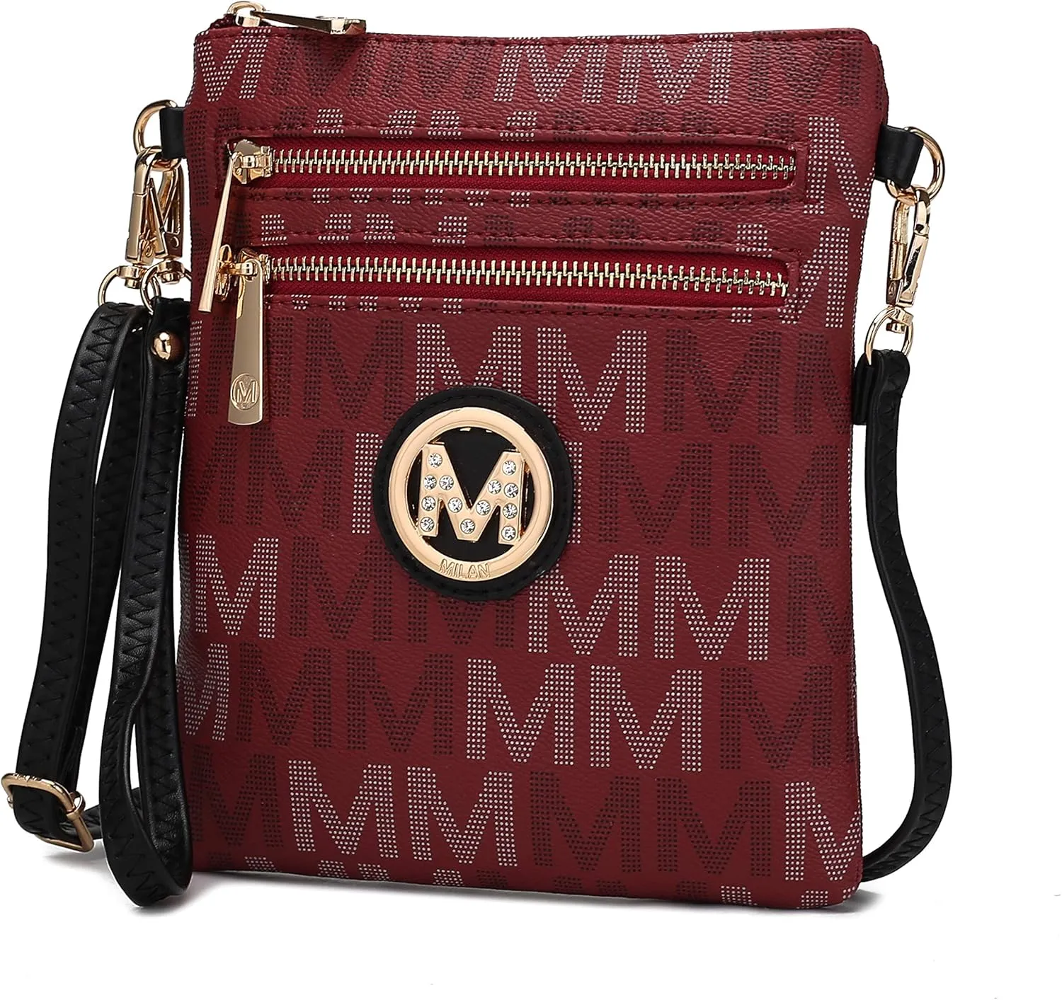 MKF Collection Crossbody Bag for Women, Wristlet Strap – PU Leather Shoulder Handbag Messenger Purse By Mia K