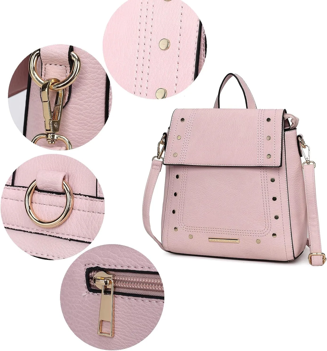 MKF Collection Shoulder Bag Convertible Handbag, Women’s Backpack, Satchel & Crossbody 3-in-1 Top-Handle Purse by Mia K