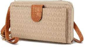 MKF Collection Women's Crossbody Phone Bag, Vegan Leather shoulder Bag Cell phone bag Wallet Purse Handbag by Mia K