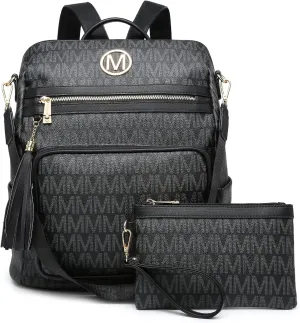 MKP COLLECTION Women Fashion Backpack Purse Convertible Large Rucksack Versatile Travel Shoulder Bags Handbag Set with Tassel