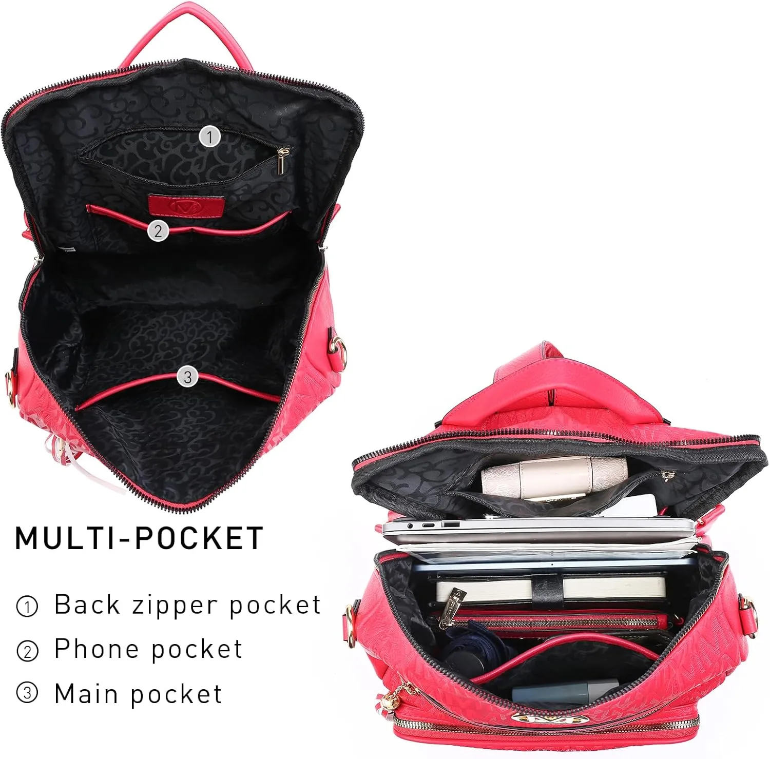 MKP COLLECTION Women Fashion Backpack Purse Convertible Large Rucksack Versatile Travel Shoulder Bags Handbag Set with Tassel