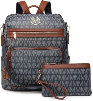 MKP COLLECTION Women Fashion Backpack Purse Convertible Large Rucksack Versatile Travel Shoulder Bags Handbag Set with Tassel